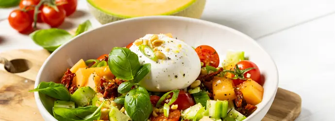 Melonen-Burrata-Salat